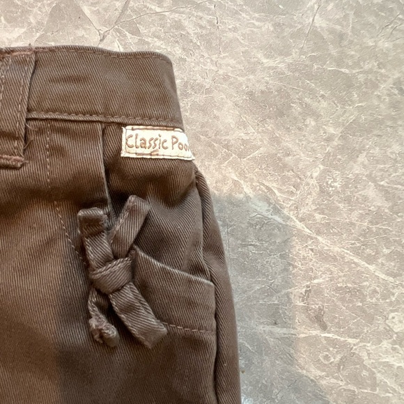 Classic Pooh Disney Brown Pants Embroidered with Bows 24M Girls - Picture 3 of 6